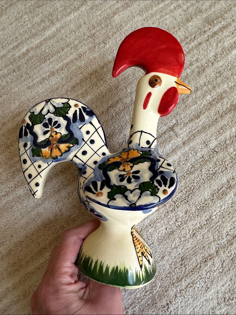Mexican Talavera Ceramic Rooster | El Palomar Studio Hand Painted 8.5”